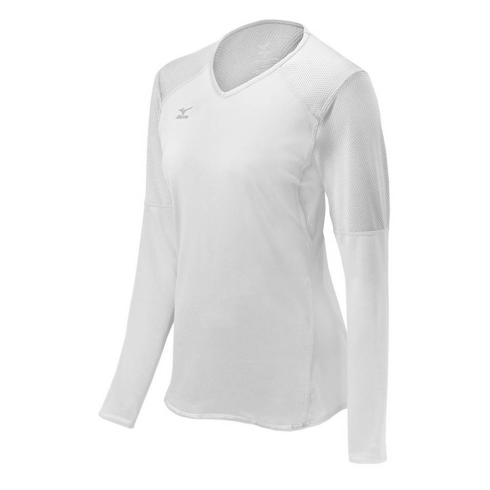 Mizuno Women's Techno VI Long Sleeve Volleyball Jersey White (440617-VHF)